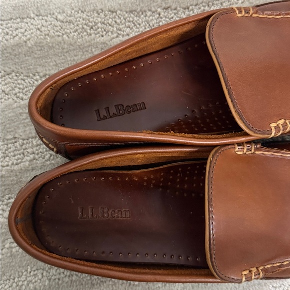 LLBean Mens Leather Penny Loafer‎ Driving Moccasin Shoes Brown - Picture 6 of 9